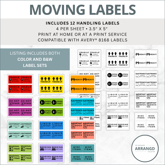 Large Handling Labels – 3.5"x5" – 4 Per Sheet