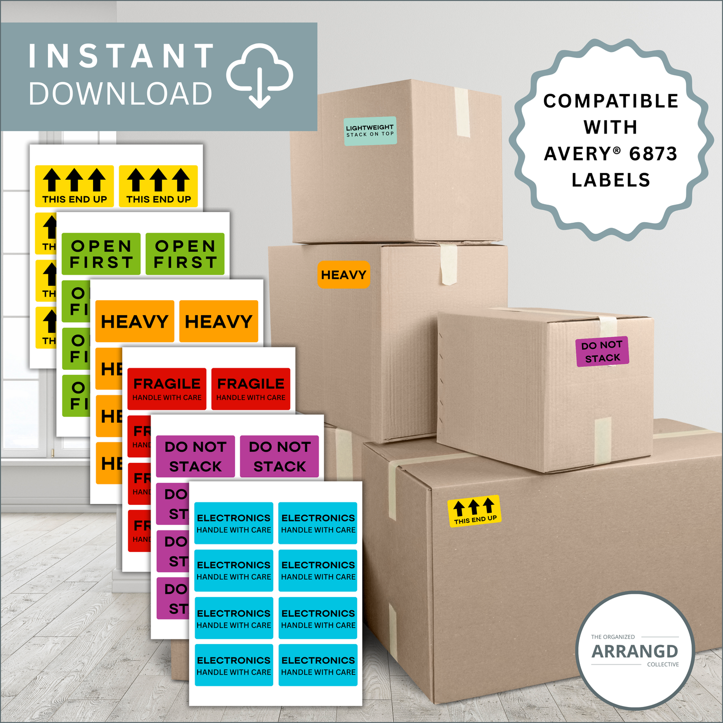 Medium Handling Labels – 3.75" x 2" – 8 Per Sheet